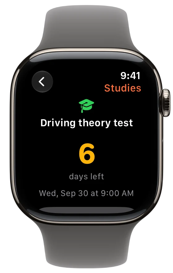 Days left for one item on Apple Watch