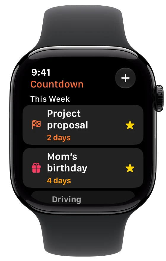 Countdown on Apple Watch
